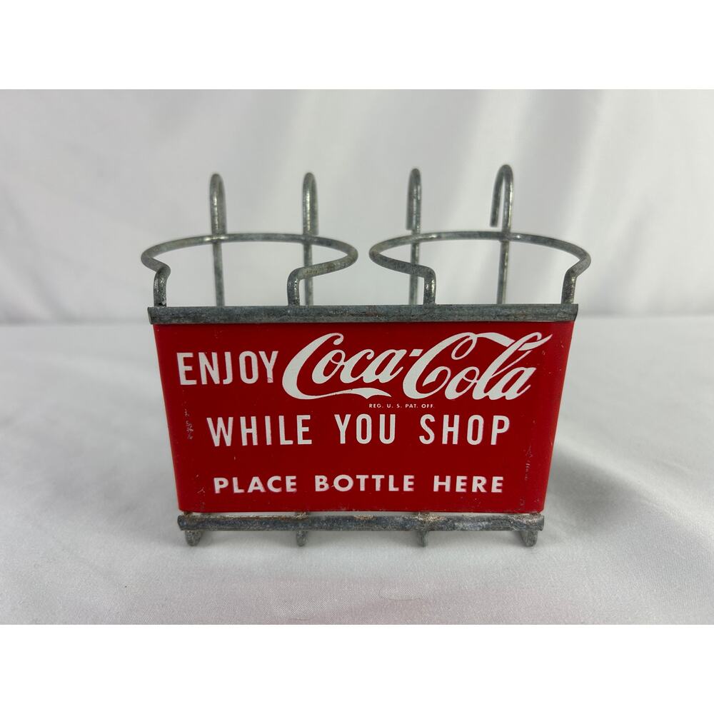 Rare Vintage Coca Cola While You Shop Counter Store Bottle Holder